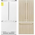 ZLINE Autograph Edition 36 Inches 19.6 Cubic Feet French Door Built-In Bottom Freezer Refrigerator with Water Dispenser and Ice Maker with Champagne Bronze Accents (RBIVZ-36-CB)