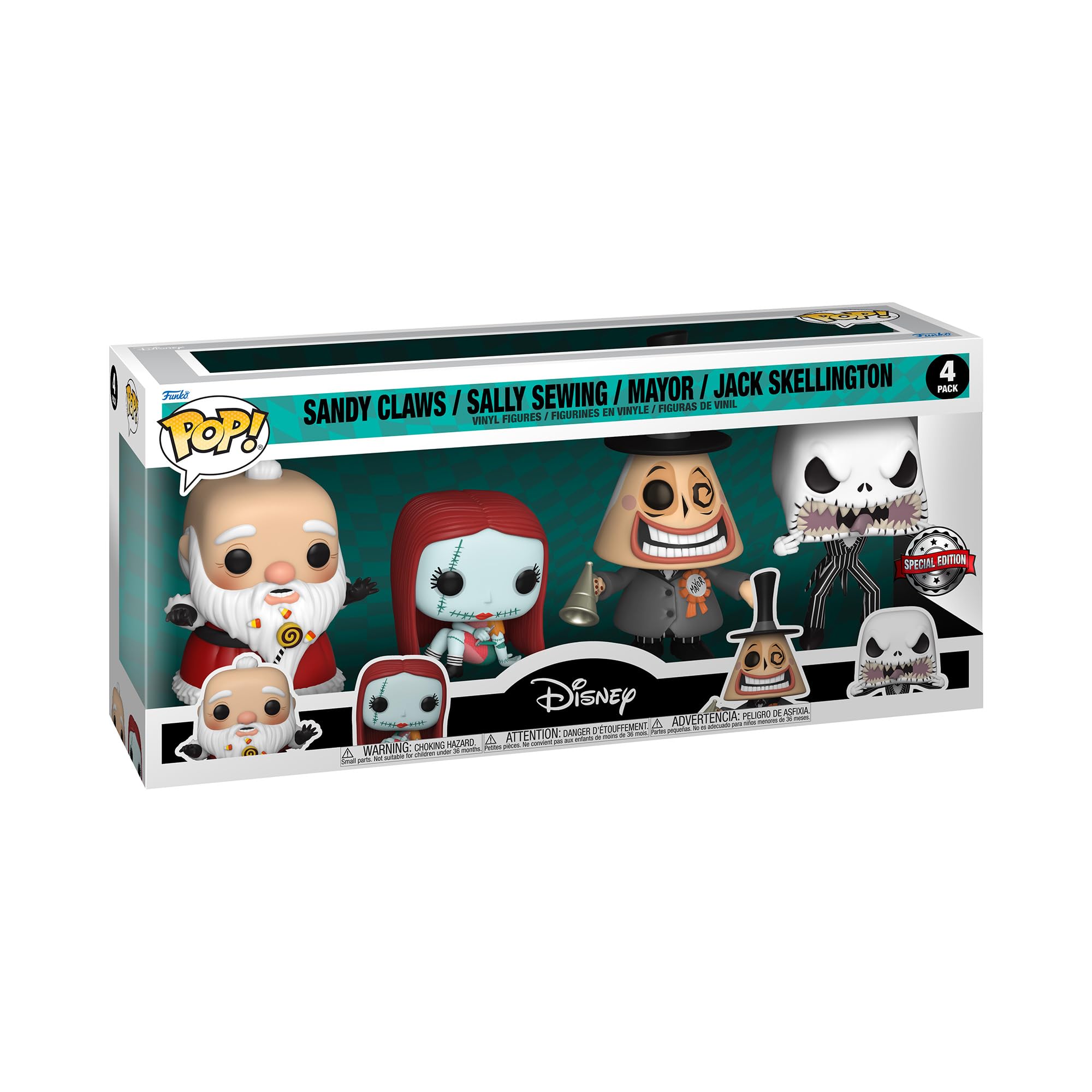 Funko Pop! Disney: the Nightmare Before Christmas - Sandy Claws - 4PK - Collectable Vinyl Figure - Gift Idea - Official Merchandise - Toys for Kids & Adults - Movies Fans