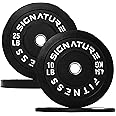 Fitvids Olympic Bumper Plates with Steel Hub 2-Inch Weight Plates for Strength Training & Weightlifting, Pairs or Sets or Sets with Barbell