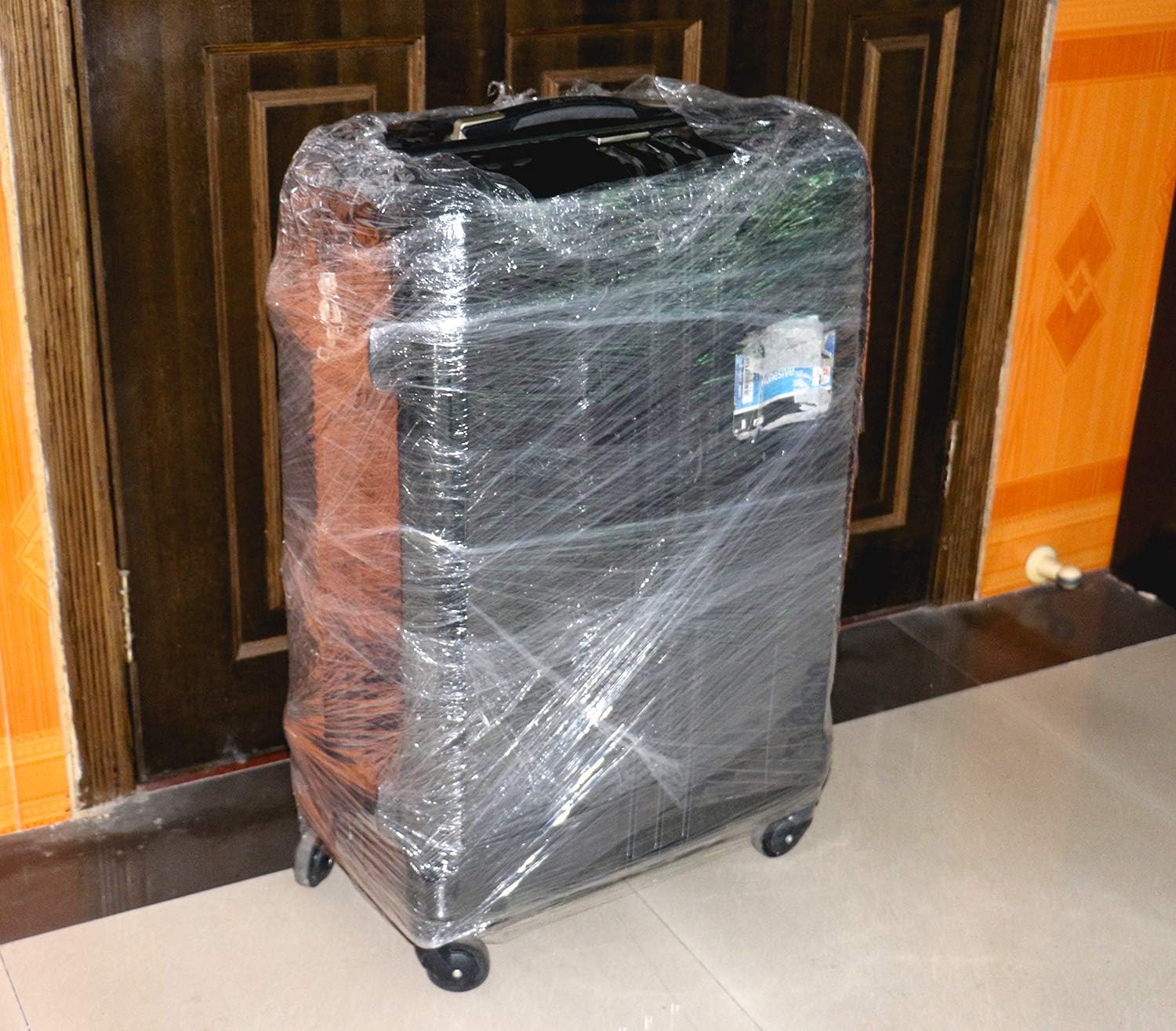 4 Pack Industrial Clear Stretch Wrap Film with Plastic Handle 18" 1200ft 72Gauge for Pallet Wrap.Durable Self-Adhering Packing, Moving, Packaging, Heavy Duty Shrink Film -BOMEI PACK : Office Products