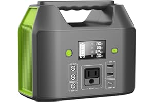 Portable Power Station 150W 155Wh, EnginStar Power Bank with 110V AC Outlet, 42000mAh 6 Outputs External Battery Pack with LED Light for Home Camping
