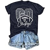 Football Shirts for Women Vintage Go Cowboy Graphic Sunday Funday Tshirt Casual Game Day Short Sleeve Tee Tops