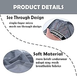 ZAIGGUT Mens Sexy See Through Underwear Breathable