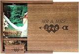 LXSINO 64GB Walnut Wood USB 3.0 Flash Drive Mr & Mrs Box Wedding Photo Gift