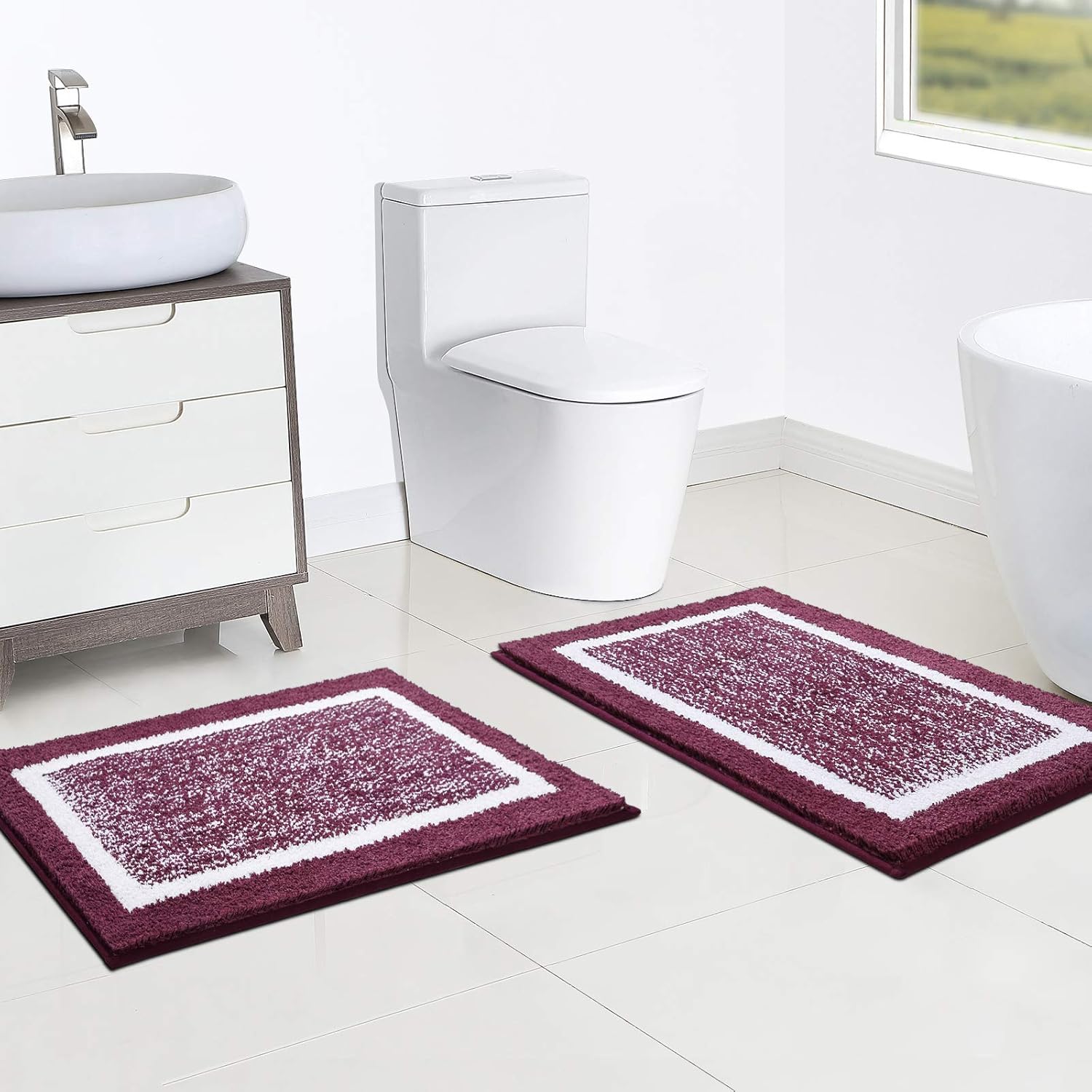 Bathroom Rug Mat, Ultra Soft and Water Absorbent Bath Rug, Bath Carpet, Machine Wash/Dry, for Tub, Shower, and Bath Room: Home & Kitchen