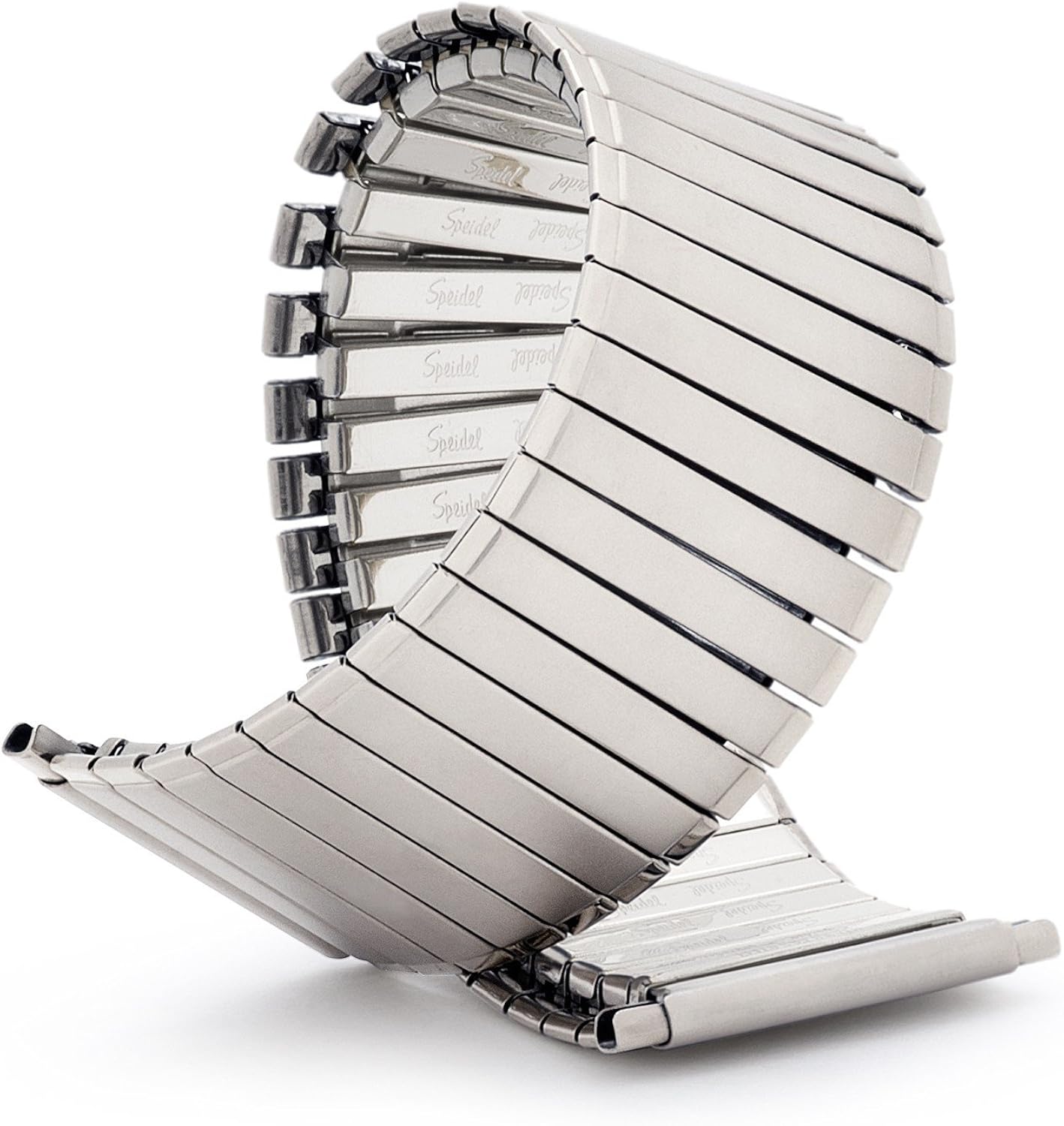 Speidel Men's Twist-O-Flex Expansion Band Wide Silver Tone Straight End 24-30mm