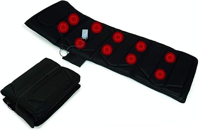- Colchón Masajeador con 10 Motores, 4 Zonas de Masaje, Terapia de Calor, 5 Modos, Intensidad Ajustable, 174x60 cm