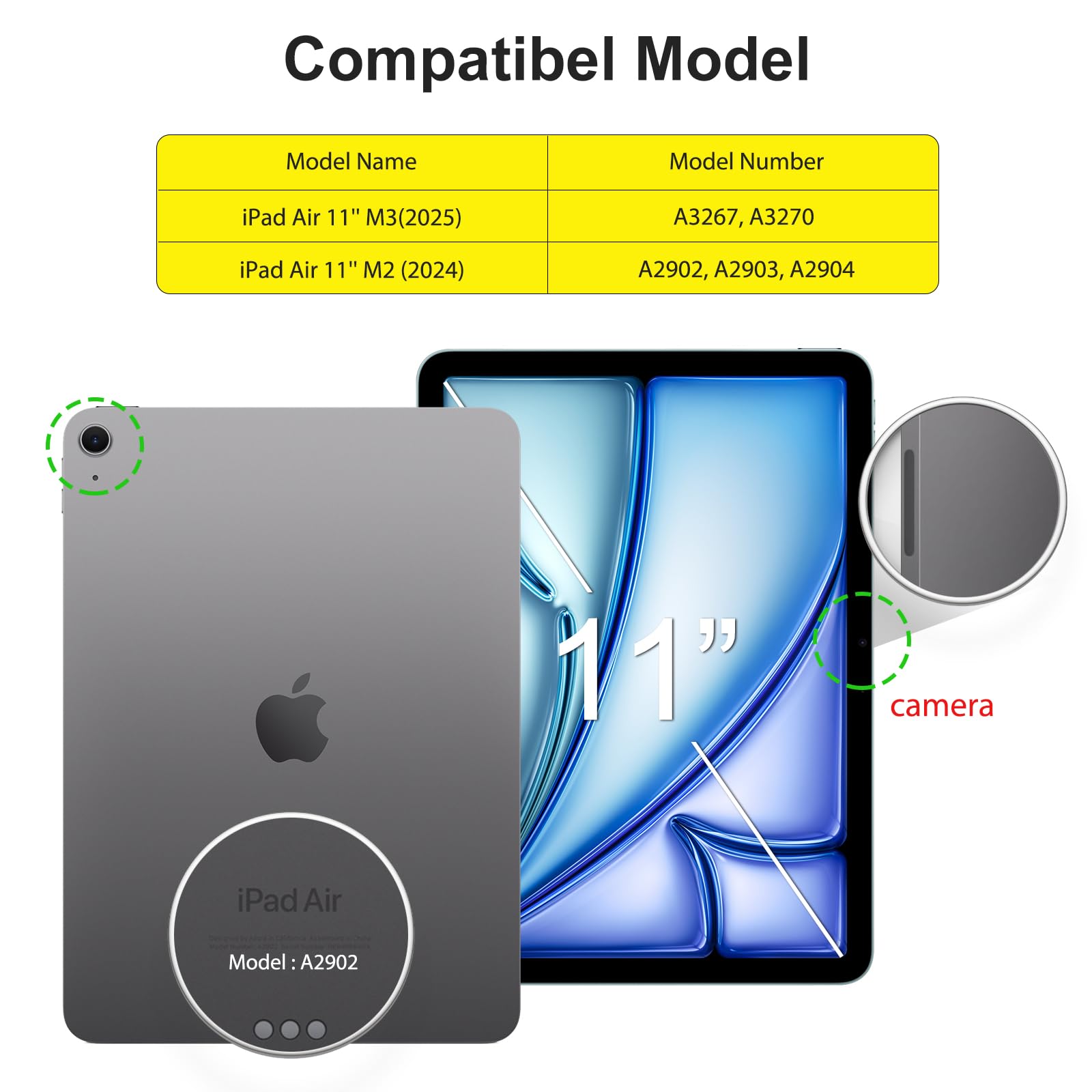 SPARIN Screen Protector for iPad Air 11 Inch M3/M2 (2025/2024, 7th/6th Generation), Auto-Alignment Frame, 9H Tempered Glass Film, Apple Pencil Compatible and Case Friendly, Ultra Clear [2 Pack]