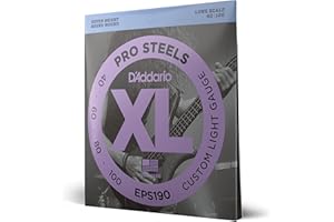 D'Addario EPS190 ProSteels Bass Guitar Strings, Custom Light, 40-100, Long Scale