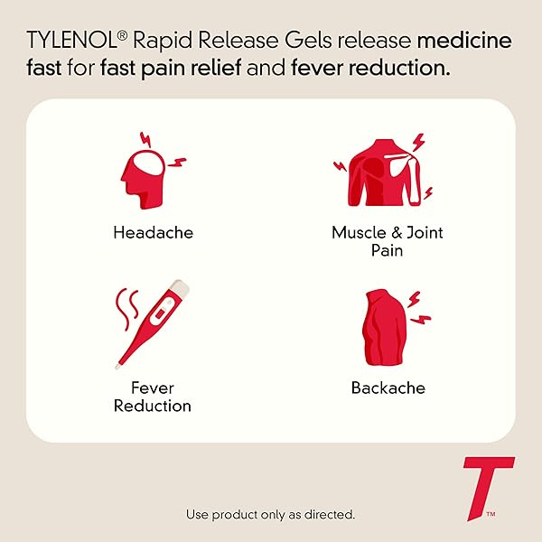TYLENOL EXTRA STRENGTH ACETAMINOPHEN RAPID RELEASE GELS, EXTRA STRENGTH PAIN RELIEVER & FEVER REDUCER, GELCAPS WITH LASER-DRILLED HOLES, 500 MG ACETAMINOPHEN, 100 CT