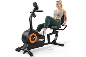 YOSUDA Recumbent Exercise Bike for Home，Magnetic Staionary Bike for Seniors/Adults with Adjustable Seat, 350LB Capacity, 16-level Resistance, LCD Monitor & Pulse Sensors