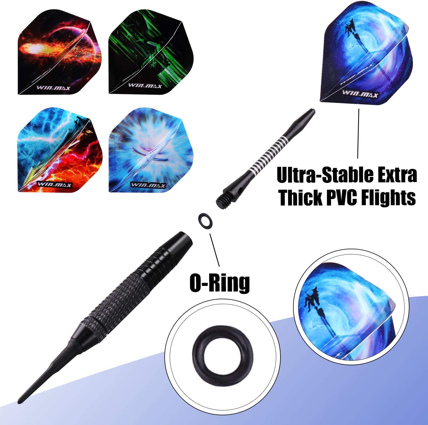 WIN.MAX Electronic Dart Board, Soft Tip Dartboard Set LCD Display with 6 Darts, 40 Tips, Power Adapter (1) : Sports & Outdoors