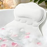 SetSail Bathtub Pillow, Relaxing Ergonomic Bath Pillows for Tub with 6 Strong Suction Cups, Bath Pillow for Neck and Back Support Soft 4D Breathable Air Mesh, Luxury Bathroom Accessories, White