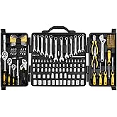 VEVOR 207-Piece Mechanics Tool Set, 1/4" 3/8" 1/2" Drive Sockets, SAE and Metric Mechanic Tool Kit with Bits, Wrenches, Ratch