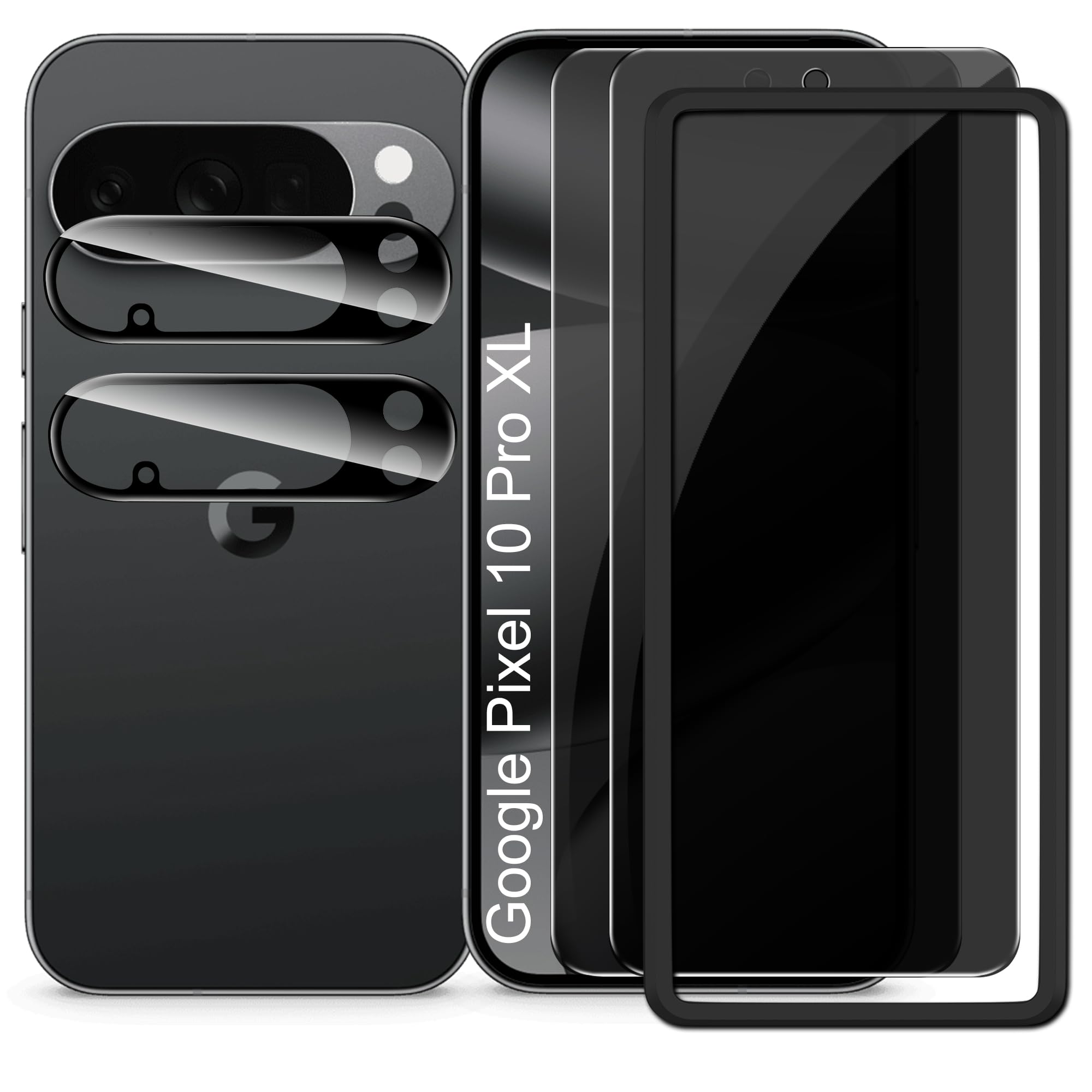 Photo 1 of Suttkue for Google Pixel 10 Pro XL Privacy Screen Protector with Camera Lens Protector, 9H Hardness Anti-Scratch Tempered Glass flim, Auto- Dusting,bubble-free(2+2 PACK)