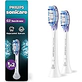 Philips Sonicare G3 Two-in-One - Genuine Replacement Electric Toothbrush Heads, White, 2 Pack, HX9052/77