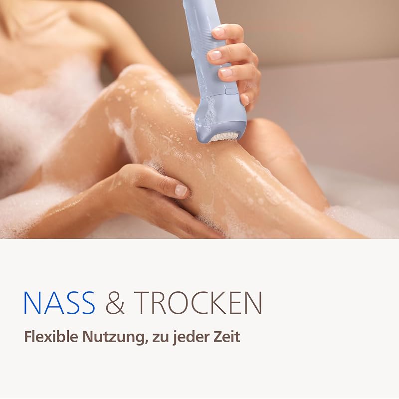 Epilierer Series 8000 - Kabelloser Epilierer für Nass- und Trockenanwendung, Haarentfernung für Beine und Körper, mit ProGuide, 5 Zubehörteile, 60 Min. Akku, Modell BRE709/00