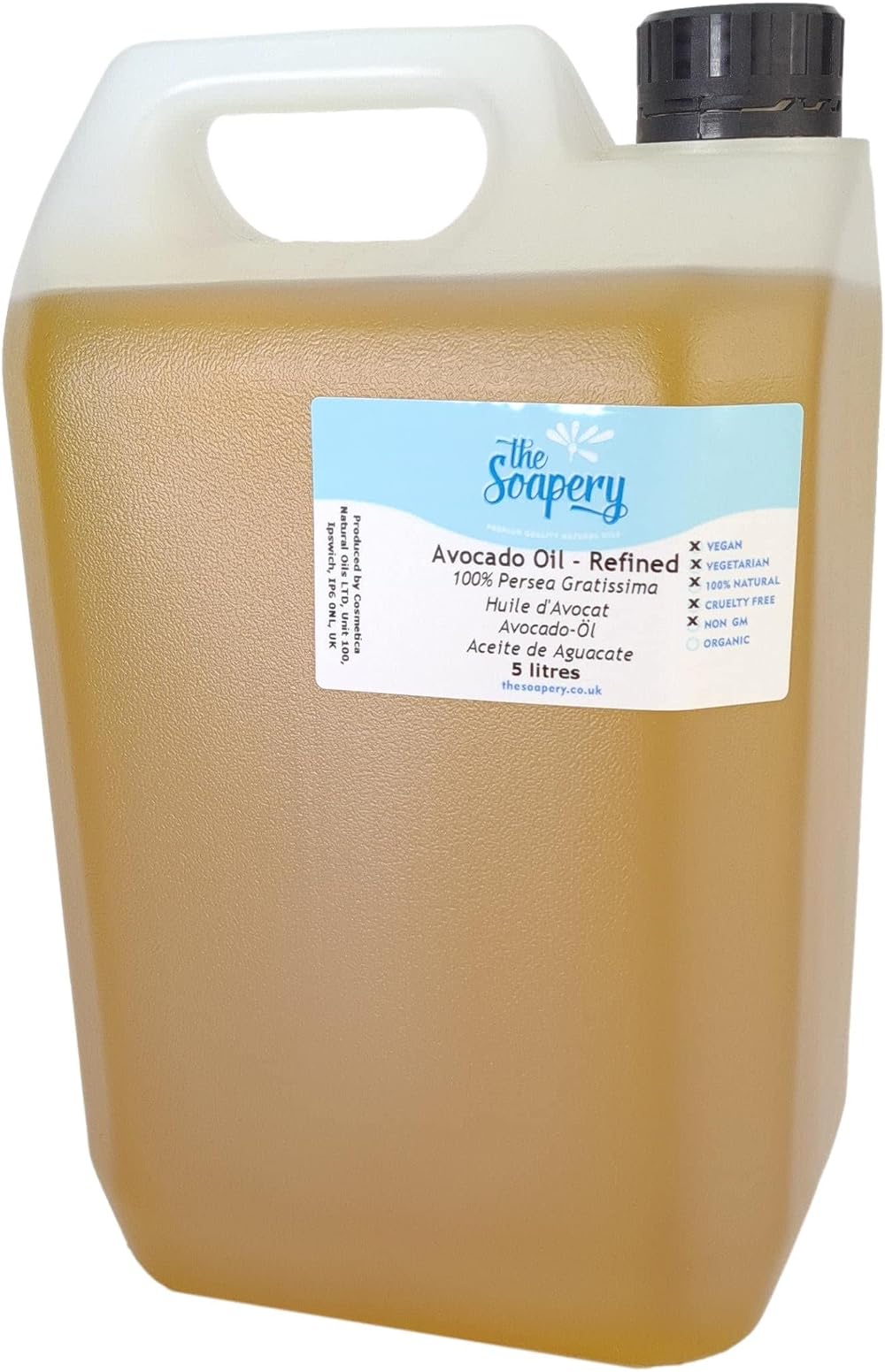 The Soapery Avocado Oil 5L Refined Cosmetic Grade Massage Skin Care
