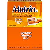 Motrin IB Ibuprofen Tablets, 200 mg Ibuprofen, 50 x 2 ct | NSAID Pain &amp; Fever Reliever, Headache, Backache, Muscular Aches, Arthritis Pain, Travel Packets
