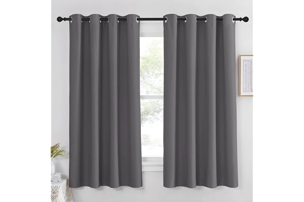 NICETOWN Blackout Window Curtain for Bedroom - (Grey Color) Home Decoration Thermal Insulated Room Darkening Drape/Drapery, W