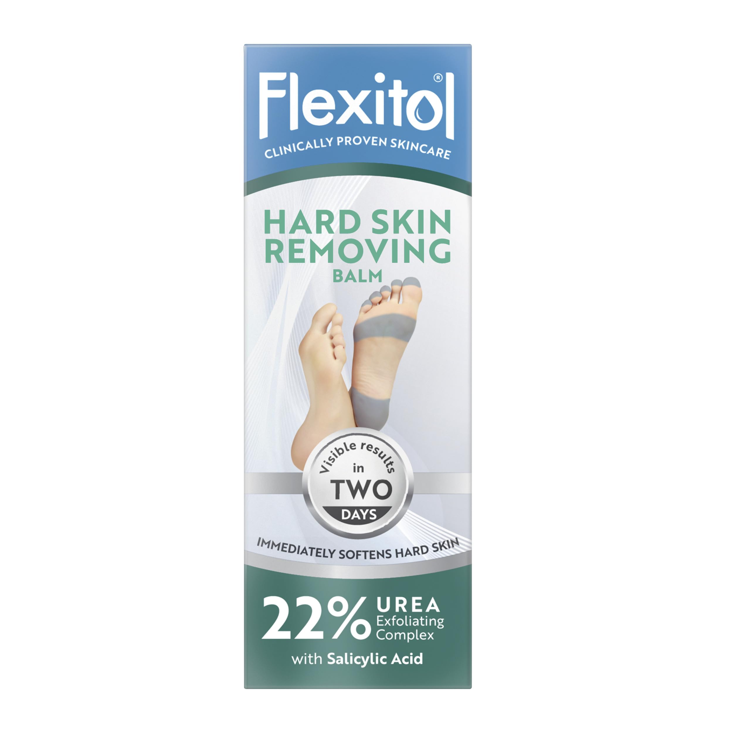 Flexitol Hard Skin Removing Balm, Results in 3 Days, Exfoliates Hard and Dead Skin, Immediately Softens Feet, With Salicylic Acid, 22% Urea, With Glycolic Acid, Clinically Proven Formula, 1 x 56g