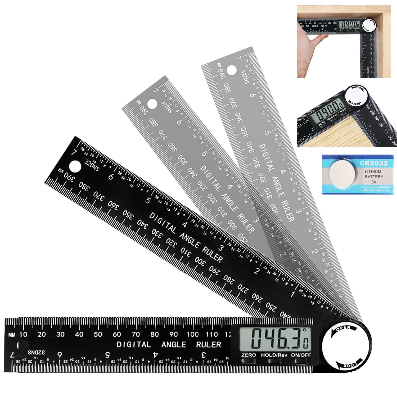 God's Gift Y Digital Angle Finder, Protractor 0-360° Electronic Measurement Tool, Angle Ruler for Woodworking, Construction, Repairing