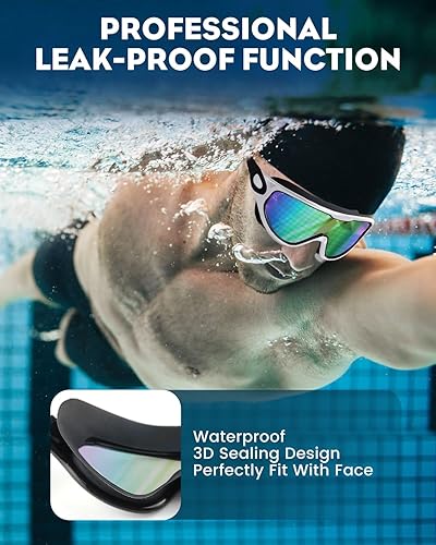 Voph Swim Goggles Pack, Wide View Anti Fog UV Swimming Goggles
