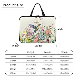 Uasibuni Flowers Bird Print Laptop Cover Case for