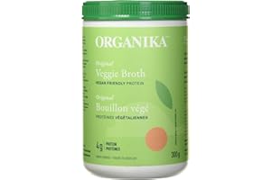 Organika Canadian-Made Veggie Broth Powder - Protein-Rich Blend Of Organic Vegetables With Tremella Mushroom, B Vitamins And 