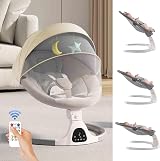 HoldOneLight Adjustable Height Electric Baby Swing Rocker with Bluetooth view 7