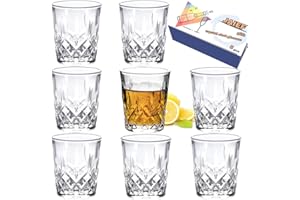 JAIEF 1.7 OZ Tequila Shot Glasses Heavy Base Fancy Shot Glass, Crystal Glasses (8)