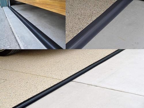 20FT Garage Door Floor Threshold Seal – Rubber Weather Stripping Replacement Strip (Black, 80mm Wide)