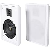 Rockville 2 RockSlim White Home Theater 5.25" 240w Easy Wall Mount Slim Speakers