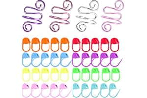 TESEAS 4Pcs Crochet Rings for Tension + 100Pcs Stitch Markers Clip Adjustable Tension Ring for Finger Handmade Open Yarn Guide Knitting Rings Accessories Crochet Gifts for Women Mom Crocheters