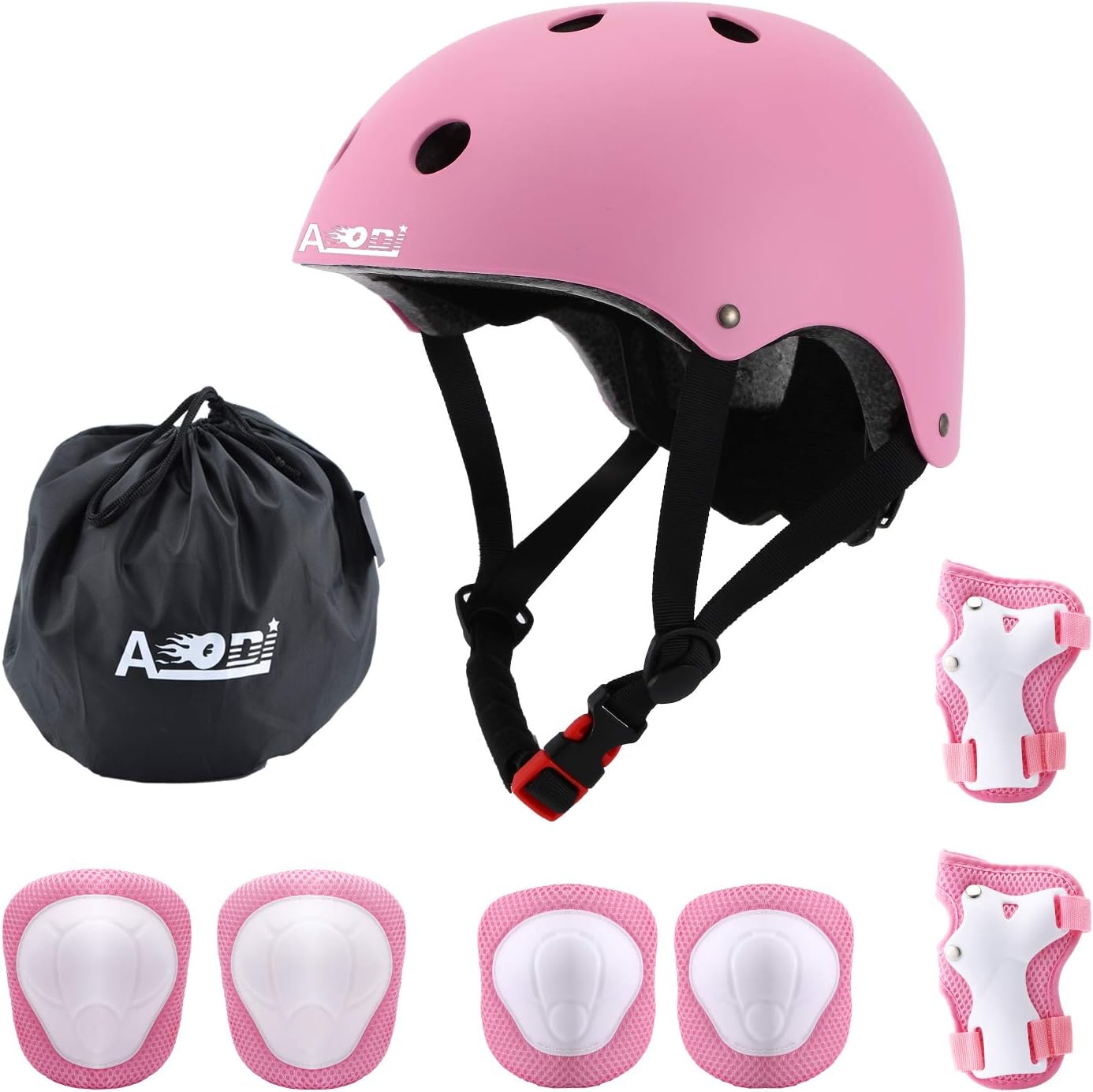 SANSIRP Kid's Protective Gear Set for Ages 3-8, Adjustable Helmet with Knee Pads Elbow Pads Wrist Guards CPSC Certified for Skateboard, Scooter, Roller Skating, Cycling, Outdoor Sports Set Suitable : Sports & Outdoors