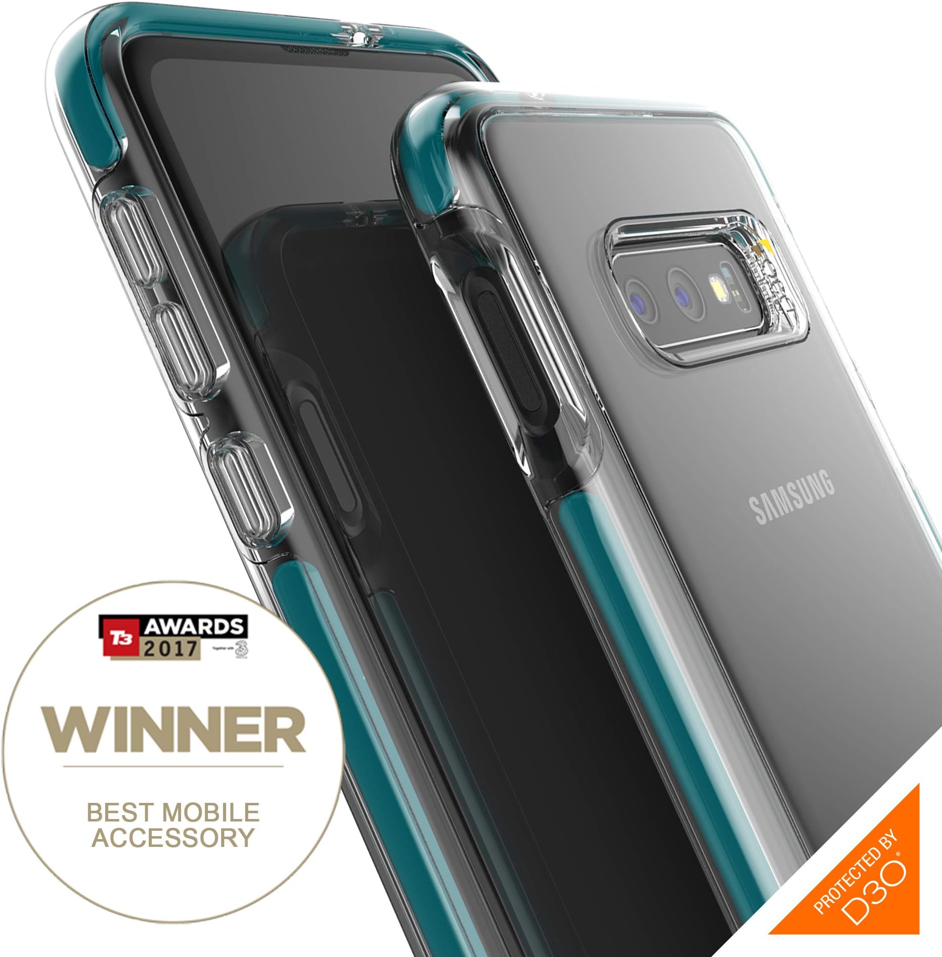 Gear4 Piccadilly Clear Case with Advanced Impact Protection [ Protected by D3O ], Slim, tough design for Samsung Galaxy S10e - White