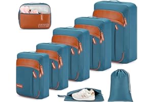 BAGPARKK 8 Set Packing Cubes for Travel, Lightweight Vacation Travel Essentials, Travel Accessories for Suitcase Organizer Bags Set