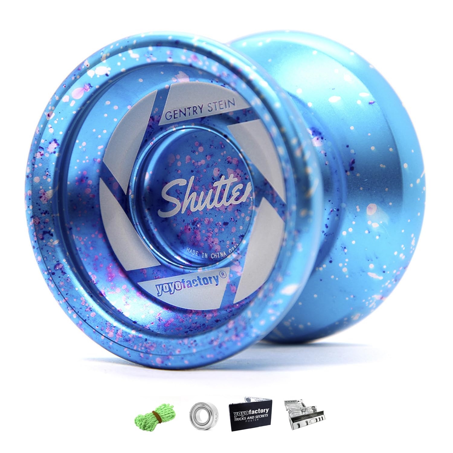 YoYo Factory Shutter Metal Yo Yo – Professional Trick YoYo with Extra Ball Bearing | Unresponsive Magic YoYo Kids, Teens & Adults - Galaxy