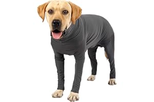 Etdane Recovery Suit for Dogs Surgery Suit Female Spay Dog Surgical Recovery Suit Male Dog Onesie for Surgery Female Anti Licking Wounds Dog Shedding Suit Grey/XX-Large