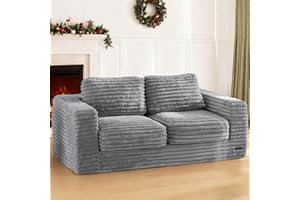 MAXYOYO Giant Bean Bag Chair for Adults, Upholstered Loveseat Floor Sofa with Pillows and Armrests, Large Bean Bag Sofa Plush Chair Bean Bag Couch for Bedroom Living Room, Grey