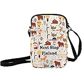 JXGZSO Finnish Trip Gift Next Stop Finland Makeup Bag Finland Travel Cosmetic Bag Finland Souvenir Gift Finland Country Pouch (Next Stop Finland Crossbody)