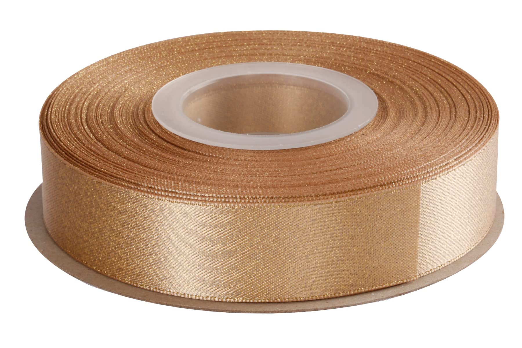 Joycrosso Tan Double Faced Glitter Ribbon, Luxury Gold Purl Ribbon, 22mm x 22 Meters, Great for Gift Wrapping Wedding Decoration Floral Arrangement