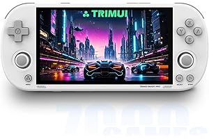 CREDEVZONE Trimui Smart Pro 5-inch Portable Retro Video Hand-Held Games Consoles Rechargeable Hand Held Classic Play System White 64GB