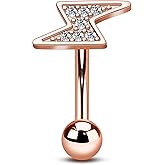 Agrewd Lighting Rook Earrings 16G Eyebrow Rook Jewelry Surgical Steel Eyebrow Rook Piercing Jewelry