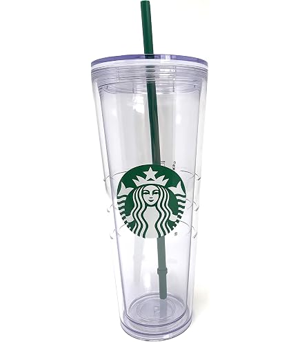 Amazon.com: Starbucks 6 Pack Reusable Venti 24oz Frosted Cold Cup With Lid  and Green Straw w/Stopper : Health & Household