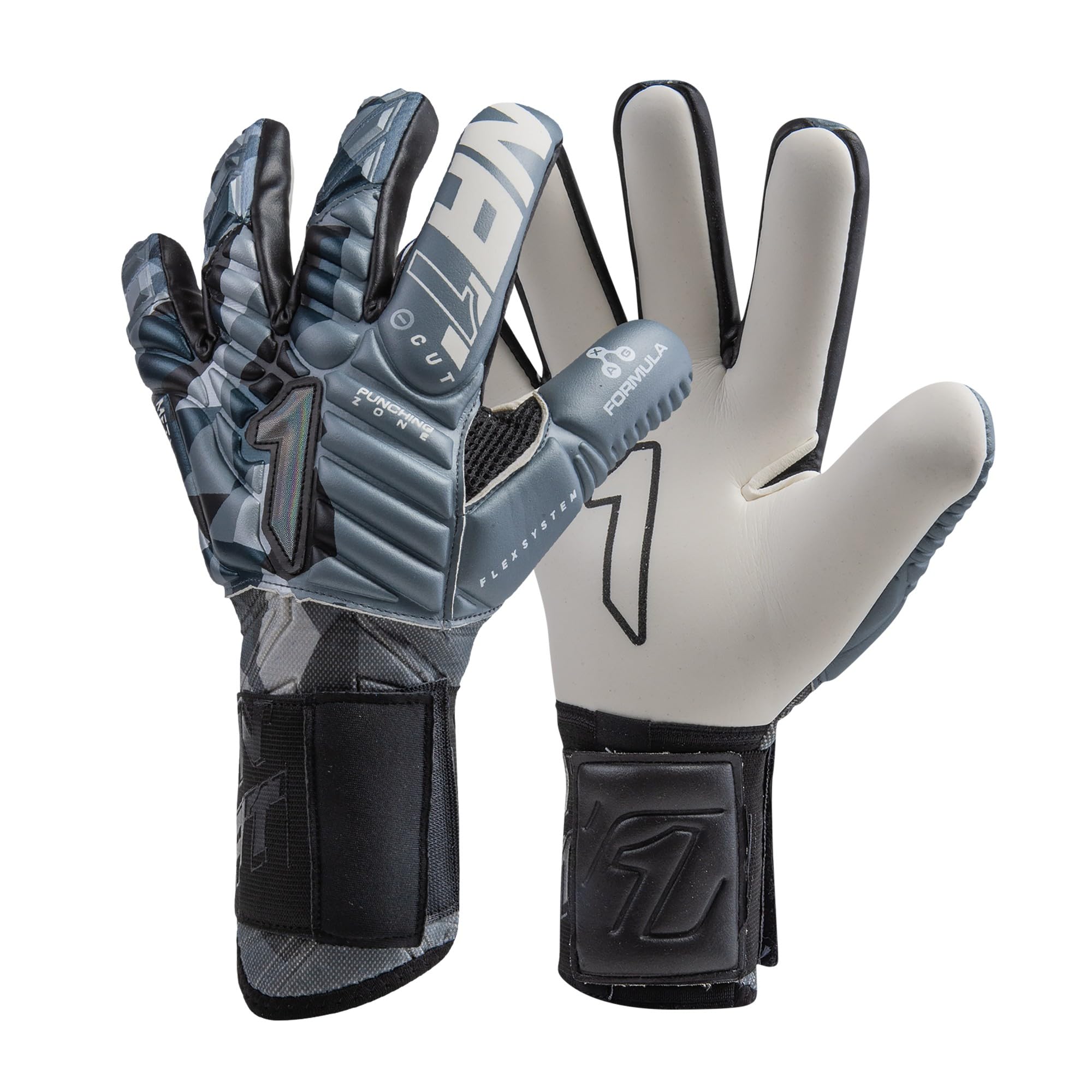 Rinat Goalkeeper Gloves Meta Tactik GK Pro Adult Grey Size 10