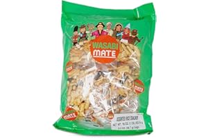 Shirakiku Japanese Assorted Rice Cracker Wasabi Mate - Oriental Asian Arare Rice Crackers Snacks | Glutinous Rice, Soy Sauce, and Seaweed | Wasabi Flavor, 16 Oz - (Pack of 1)