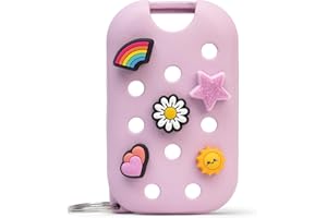 Touchland x Crocs Limited Edition Mist Case 1 Fl. OZ., Stylish Hand Sanitizer Spray Accessory, with 5 JibbitzTM Charms and Keyring, Sugarpop Pink Color