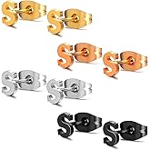 JewelrieShop Initial Letter Stud Earrings Hypoallergenic Alphabet A-Z Women Earrings for Sensitive Ears
