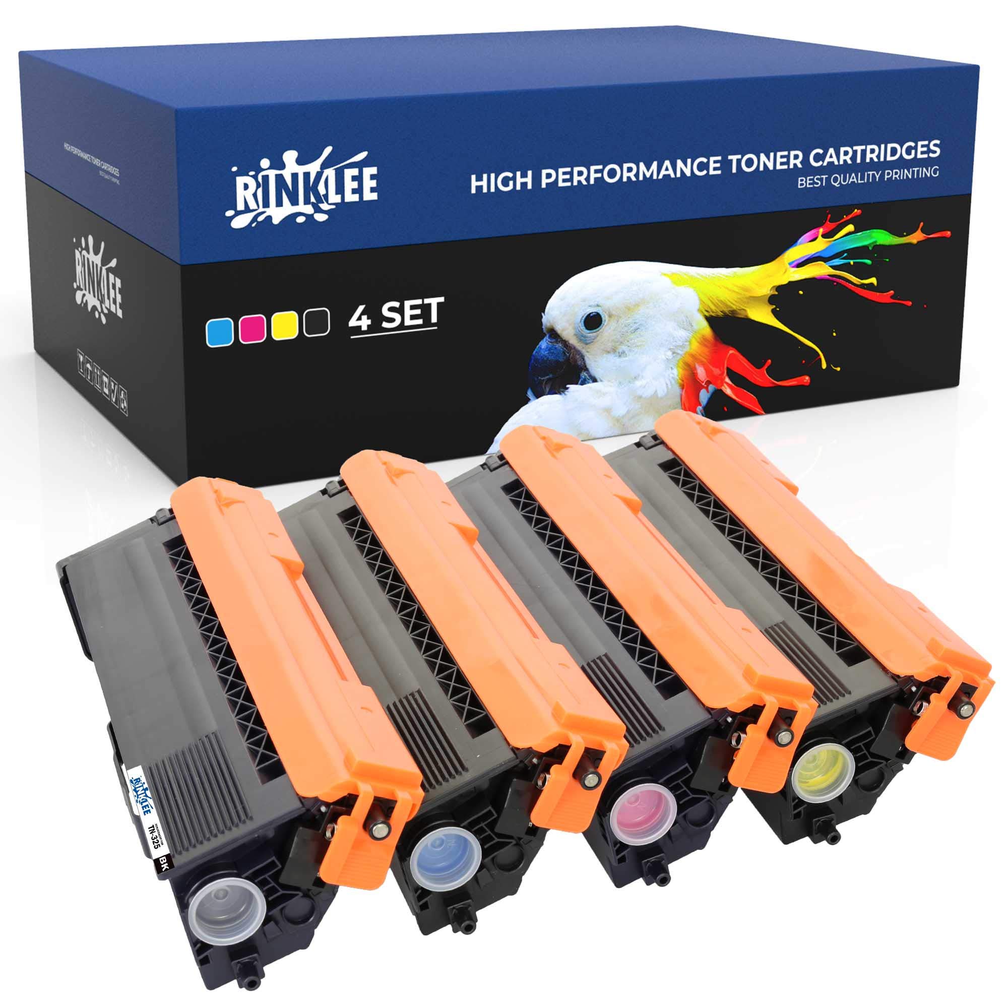 RINKLEE TN325 TN 325 Toner Cartridge Compatible with Brother HL-4140CN HL-4150CDN HL-4570CDW 4570CDWT DCP-9055CDN DCP-9270CDN MFC-9460CDN MFC-9465CDN MFC-9970CDW | High Yield 4000/3500 Pages | 4-PACK